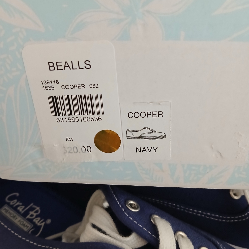 Classic Navy Canvas Sneakers Coral Bay Womens Classic  Sneaker Lace Up 8M - Picture 13 of 13
